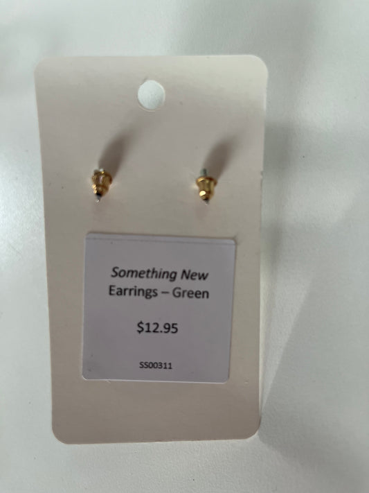 Green Hoop Earrings
