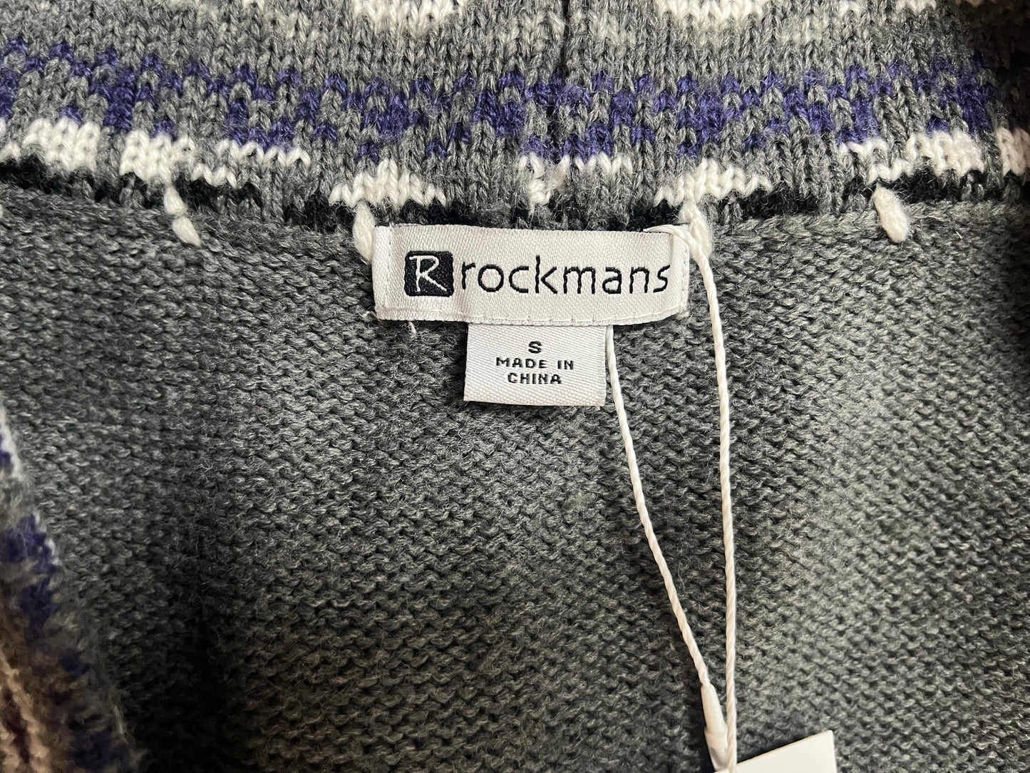 Grey and White Knit Shrug Size Small