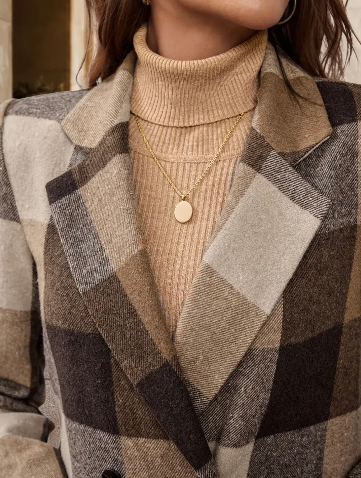 Brown/Multicoloured Coat Size 16