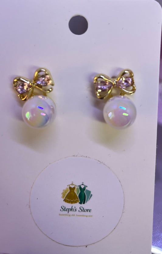 Pink/White Earrings