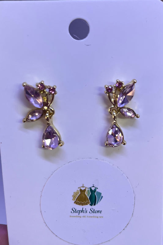 Pink and Gold Earrings