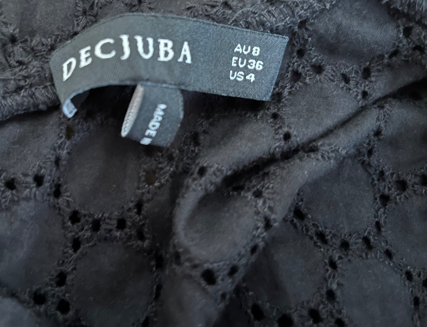 Black Decjuba Top Size 8