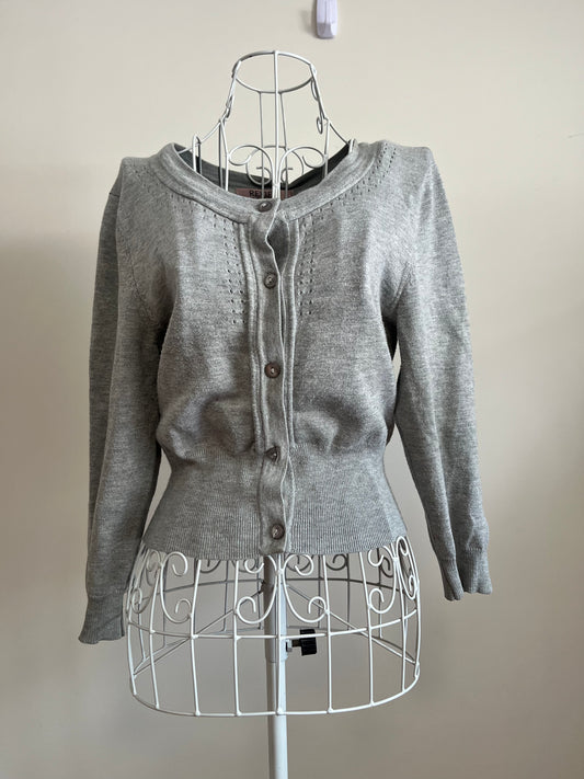 Review grey "Chessie" 3/4 Sleeve Cardigan Size 10