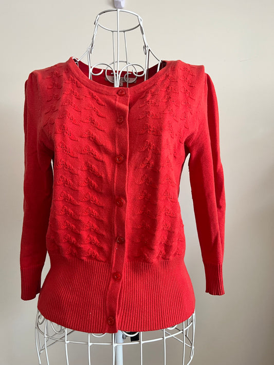 Review Orange 3/4 Sleeve Cardigan Size 8