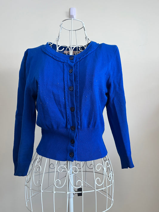 Review Blue "Chessie" 3/4 Sleeve Cardigan Size 8