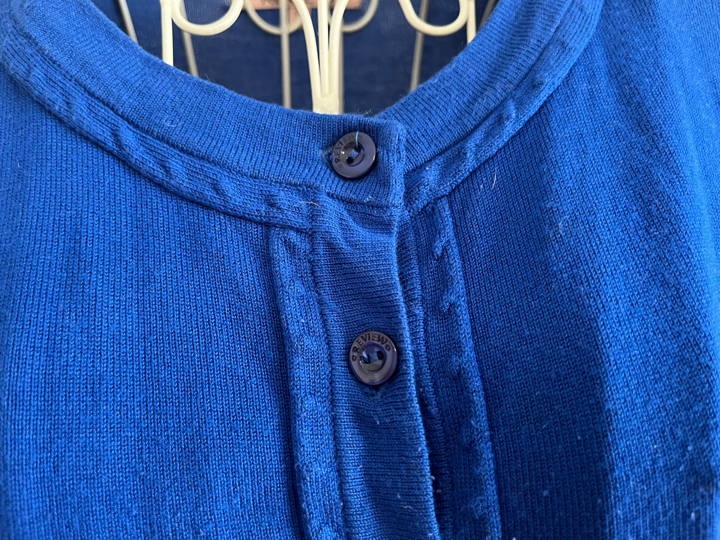 Review Blue "Chessie" 3/4 Sleeve Cardigan Size 8