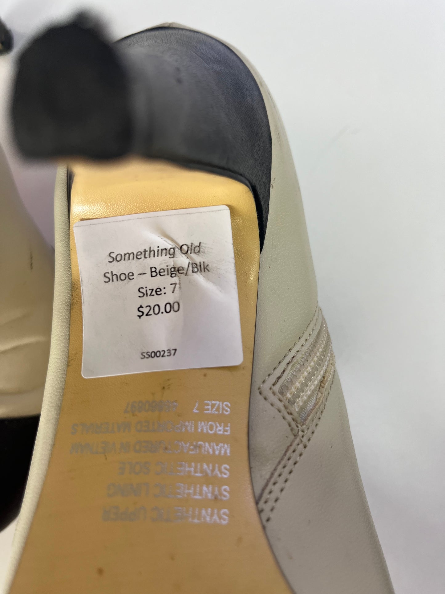 Cream/Black Ankle boot size 7