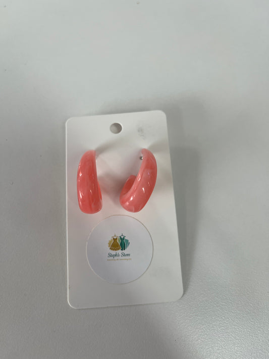 Pink Hoop Earrings