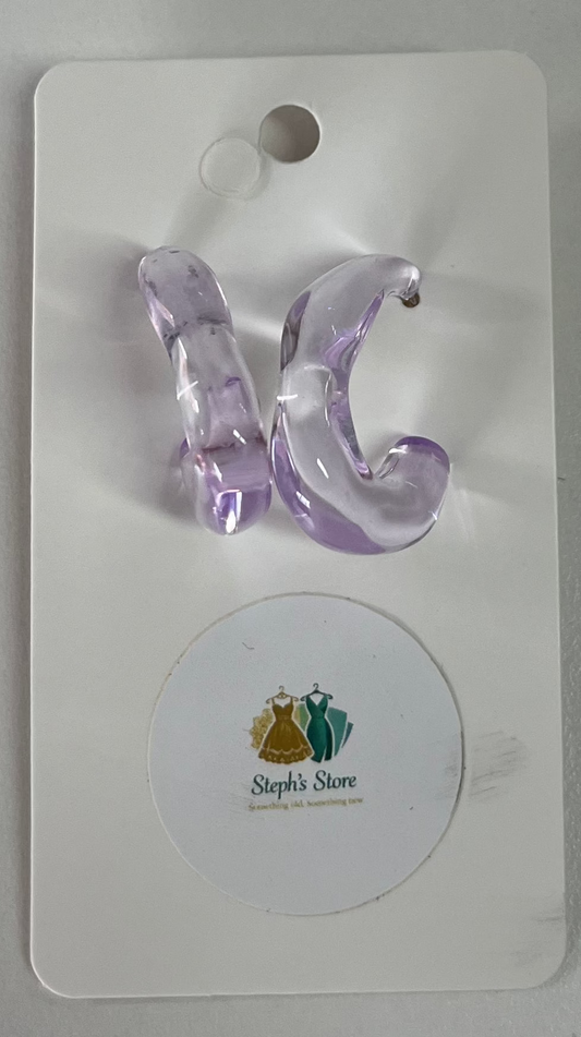 Purple Hoop Earrings