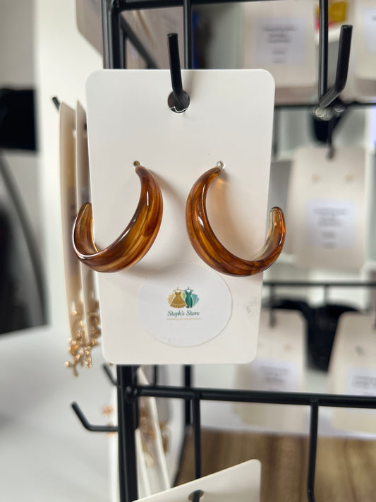 Brown Hoop Earrings