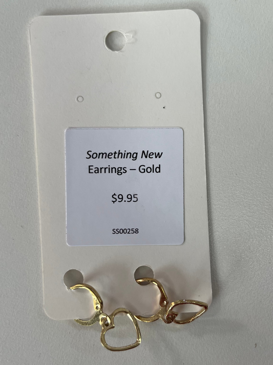 Gold hoop earrings with Hearts