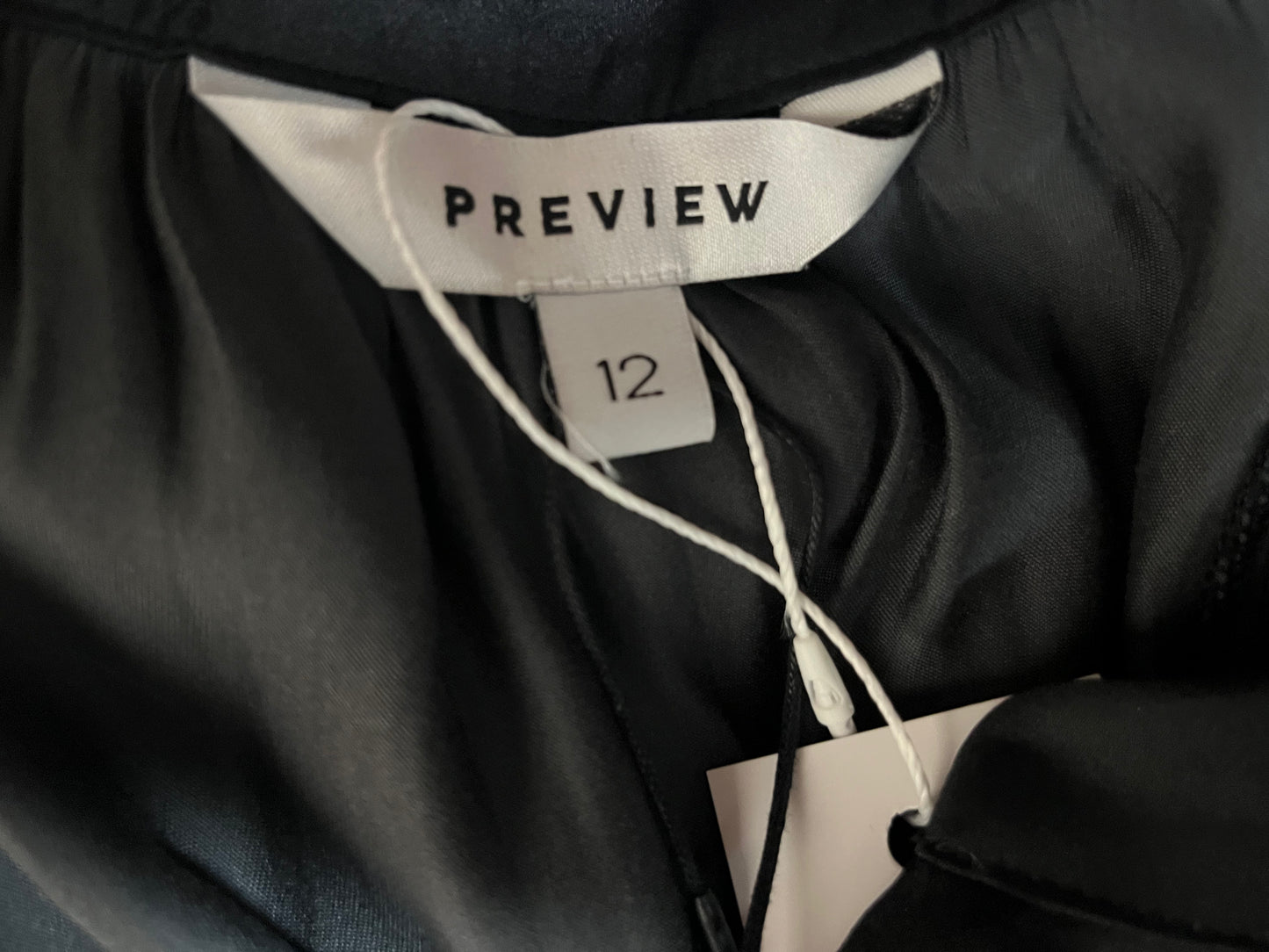 Long Sleeve Satin Black Blouse Size 12
