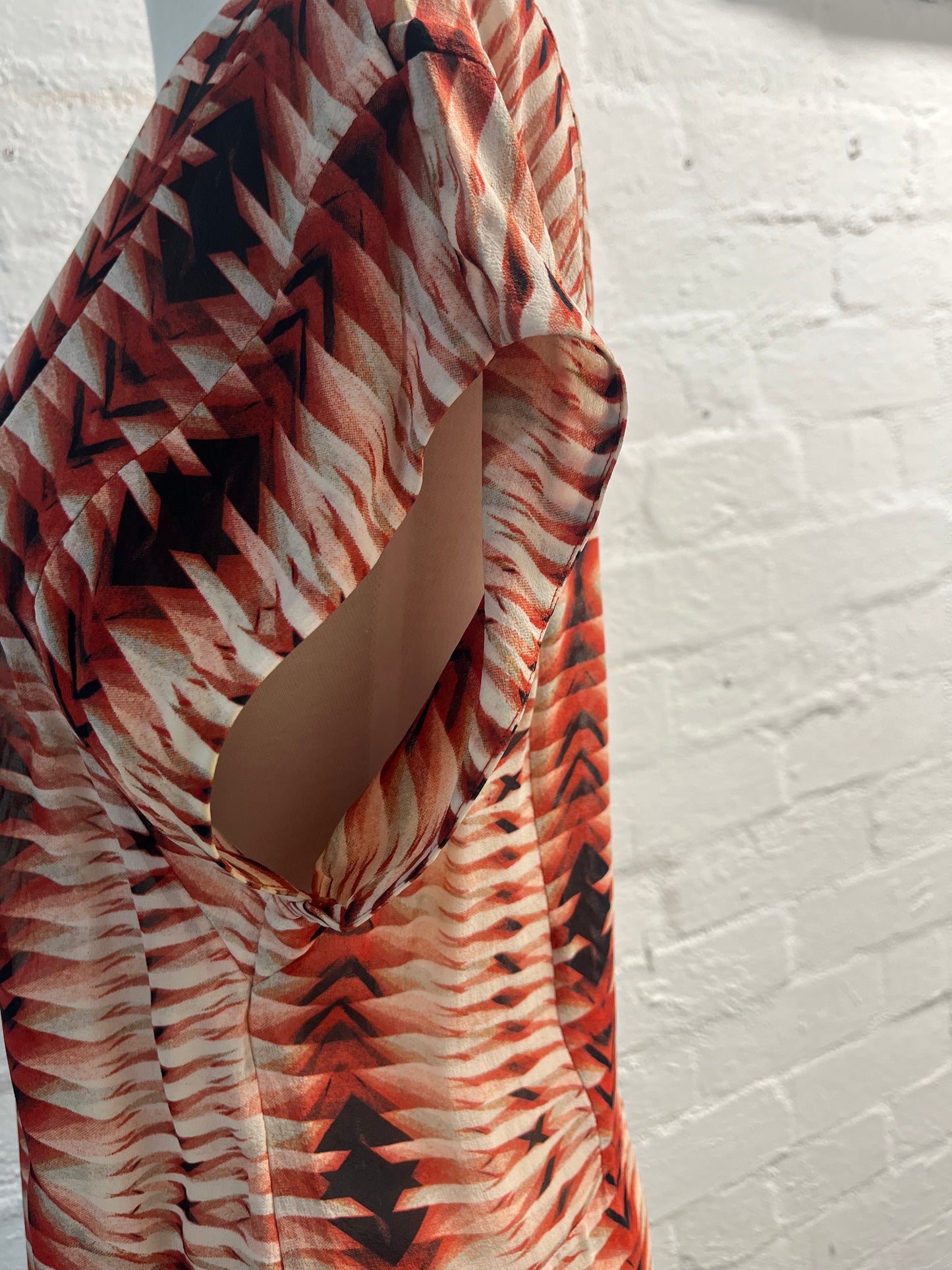 Flutter Sleeve Orange/Multicoloured  Top Size 12