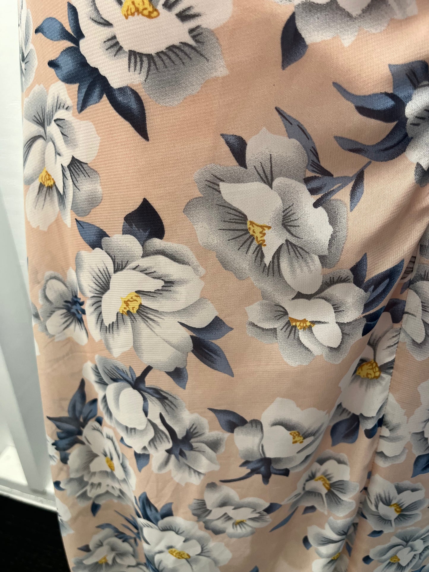 Pink Floral Chiffon Spaghetti Strapped Dress Size 14