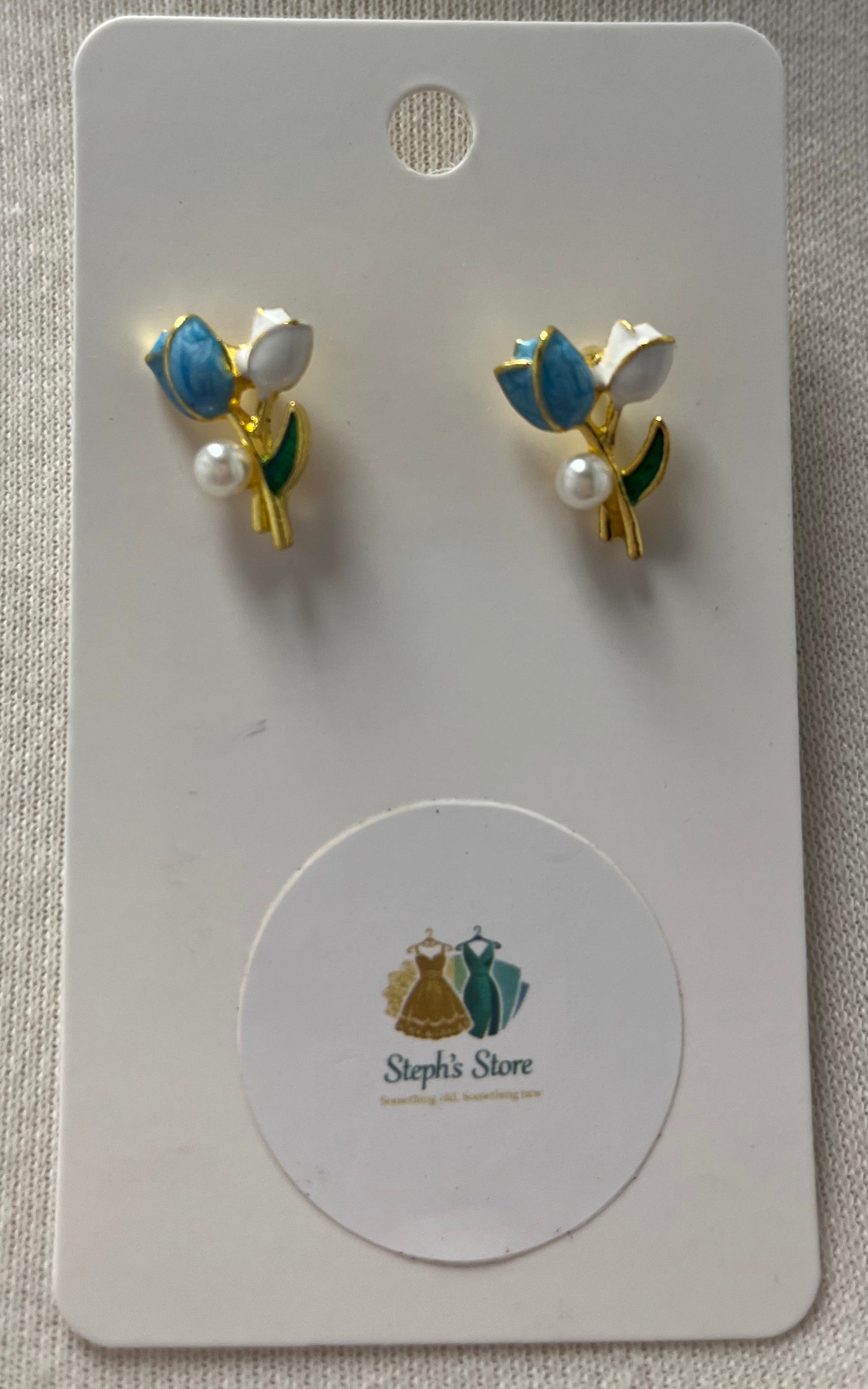 Blue Flower Earrings