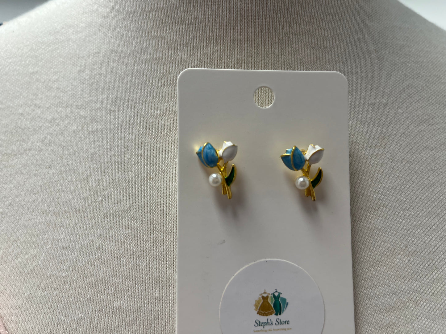 Blue Flower Earrings