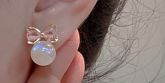 Pink/White Earrings