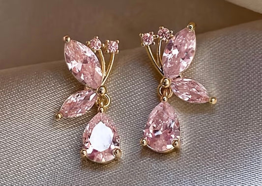 Pink and Gold Earrings