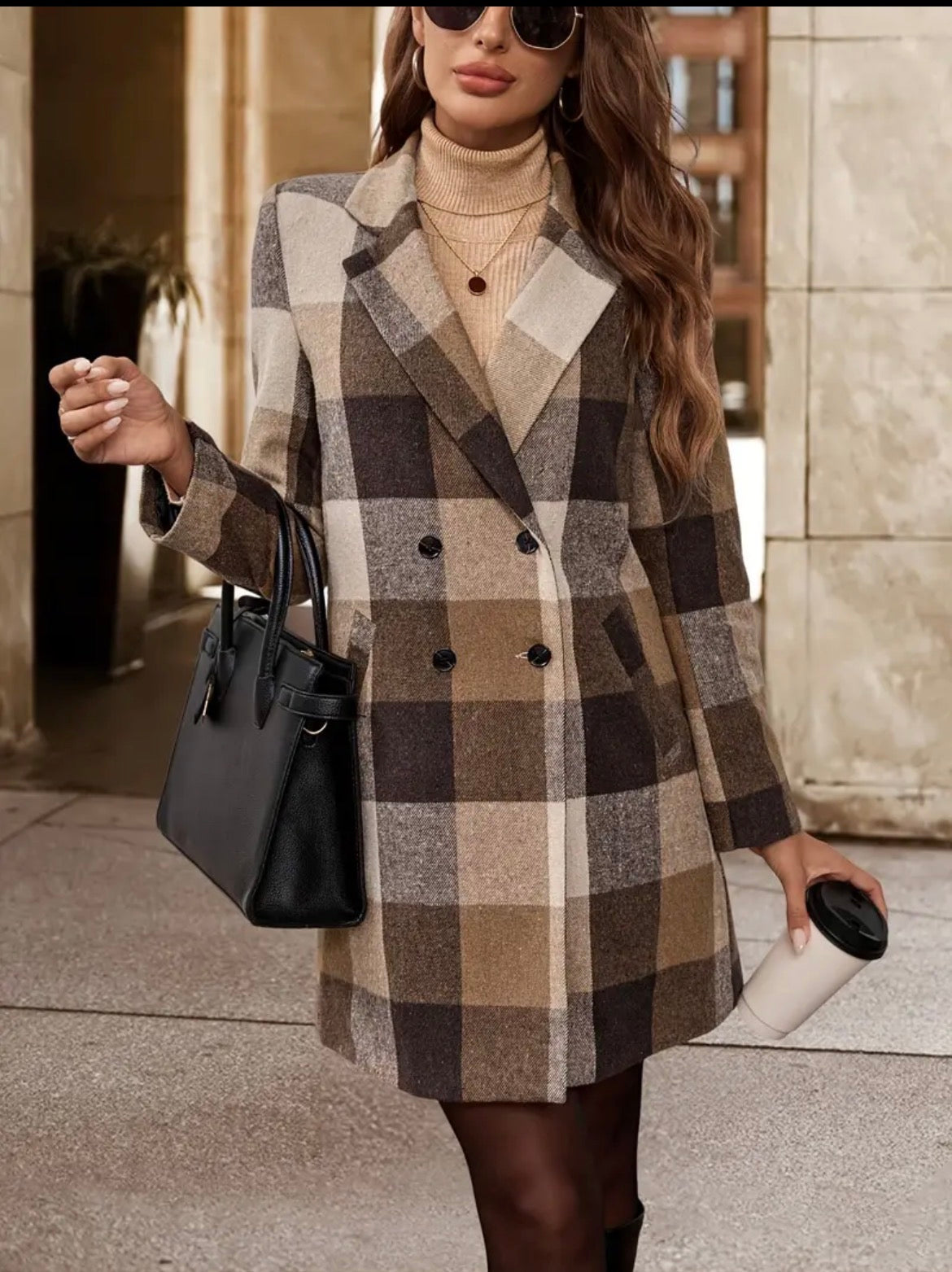 Brown/Multicoloured Coat Size 16