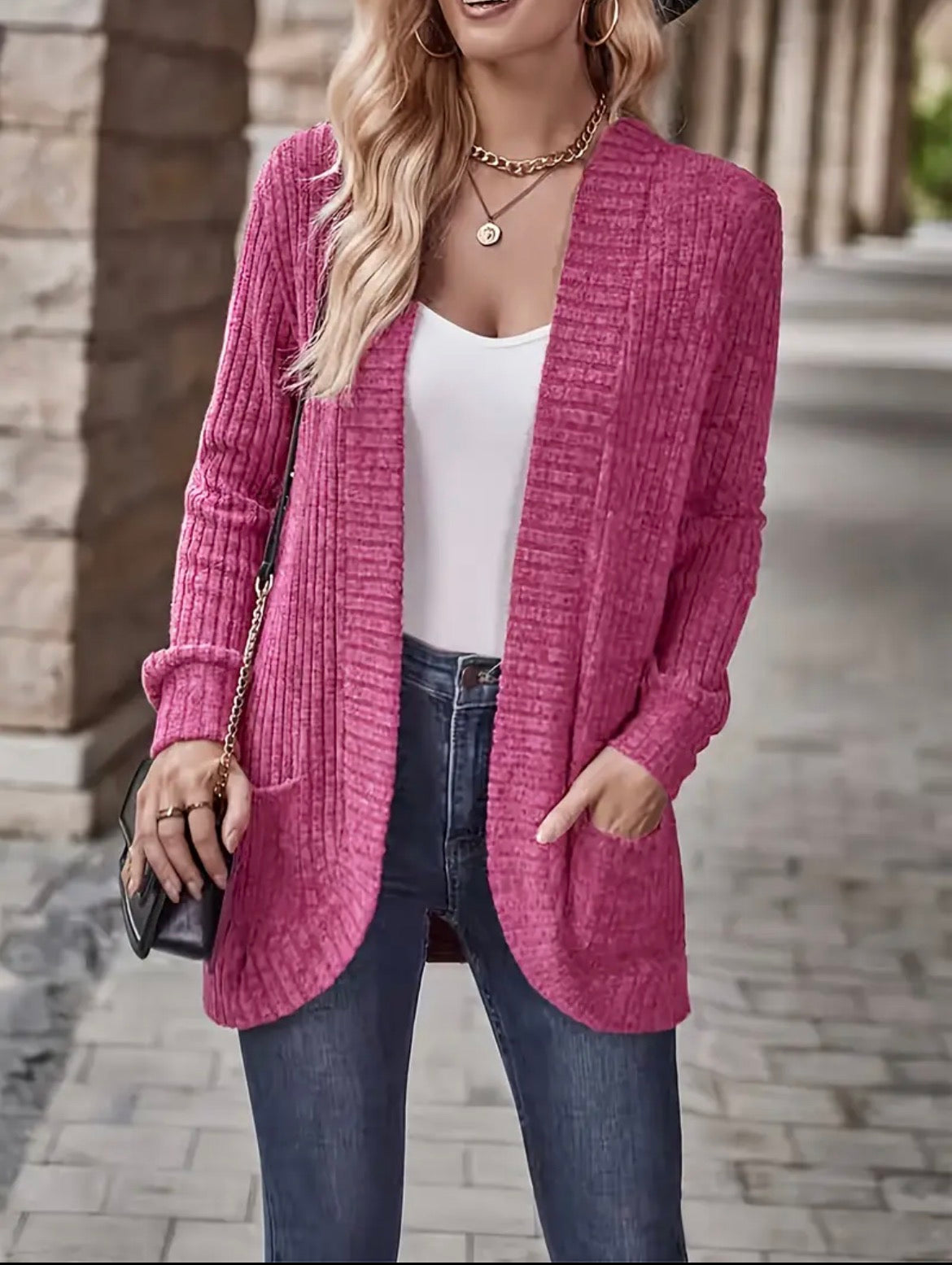 Pink Longline Cardigan size 12