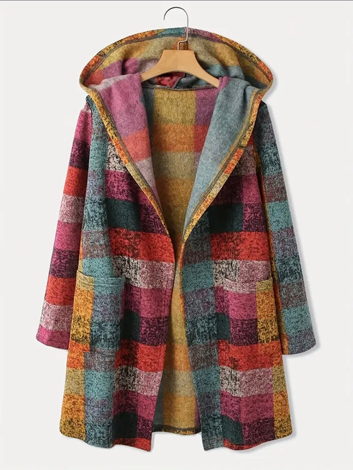 Multicoloured Coat With A Hood, size 10