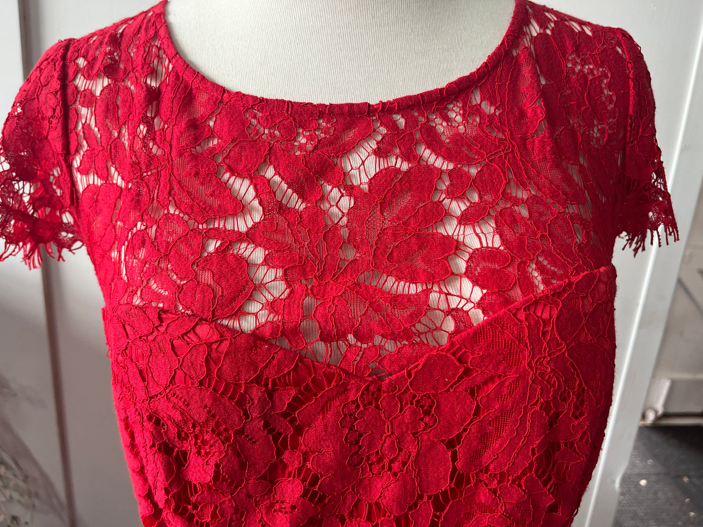 Review Red Lace Dress Size 16