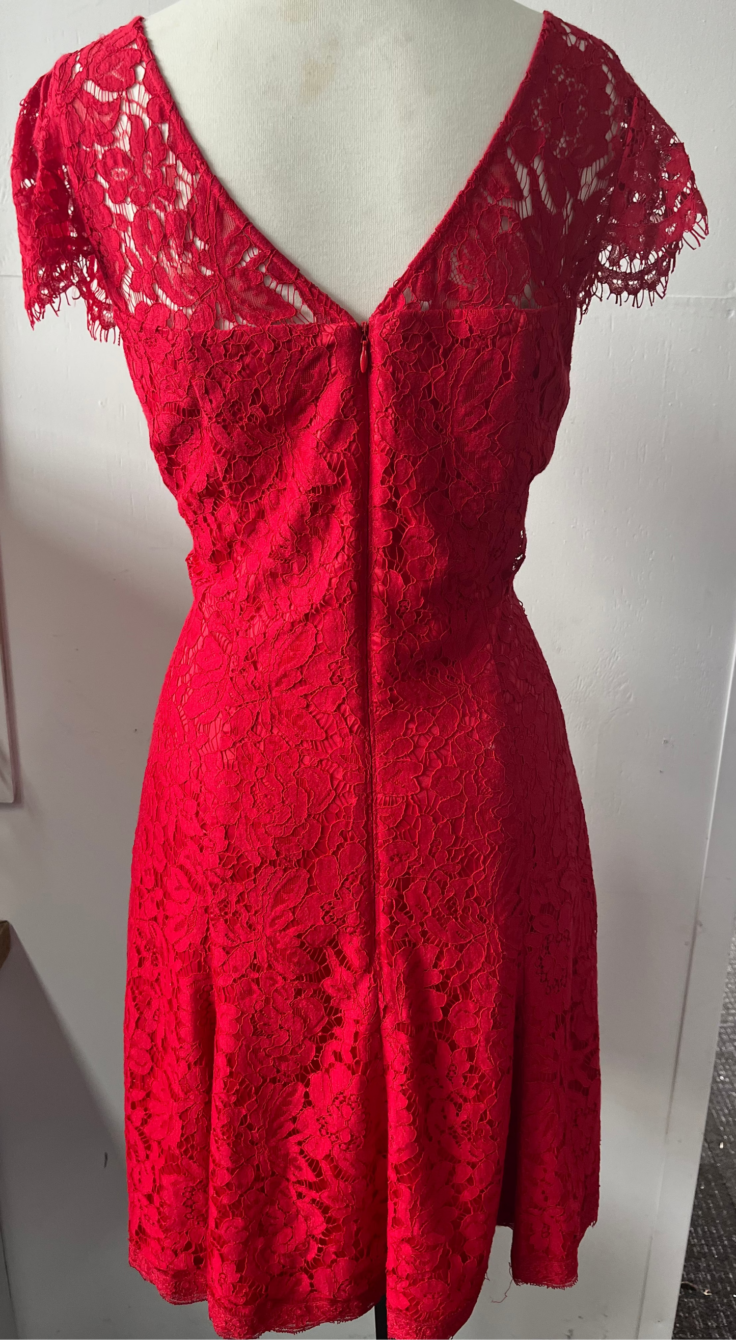 Review Red Lace Dress Size 16