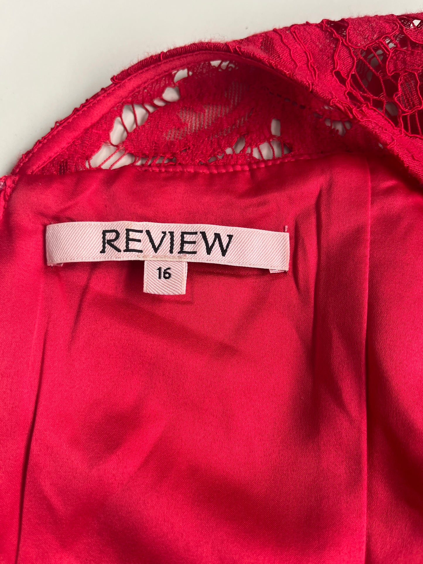 Review Red Lace Dress Size 16