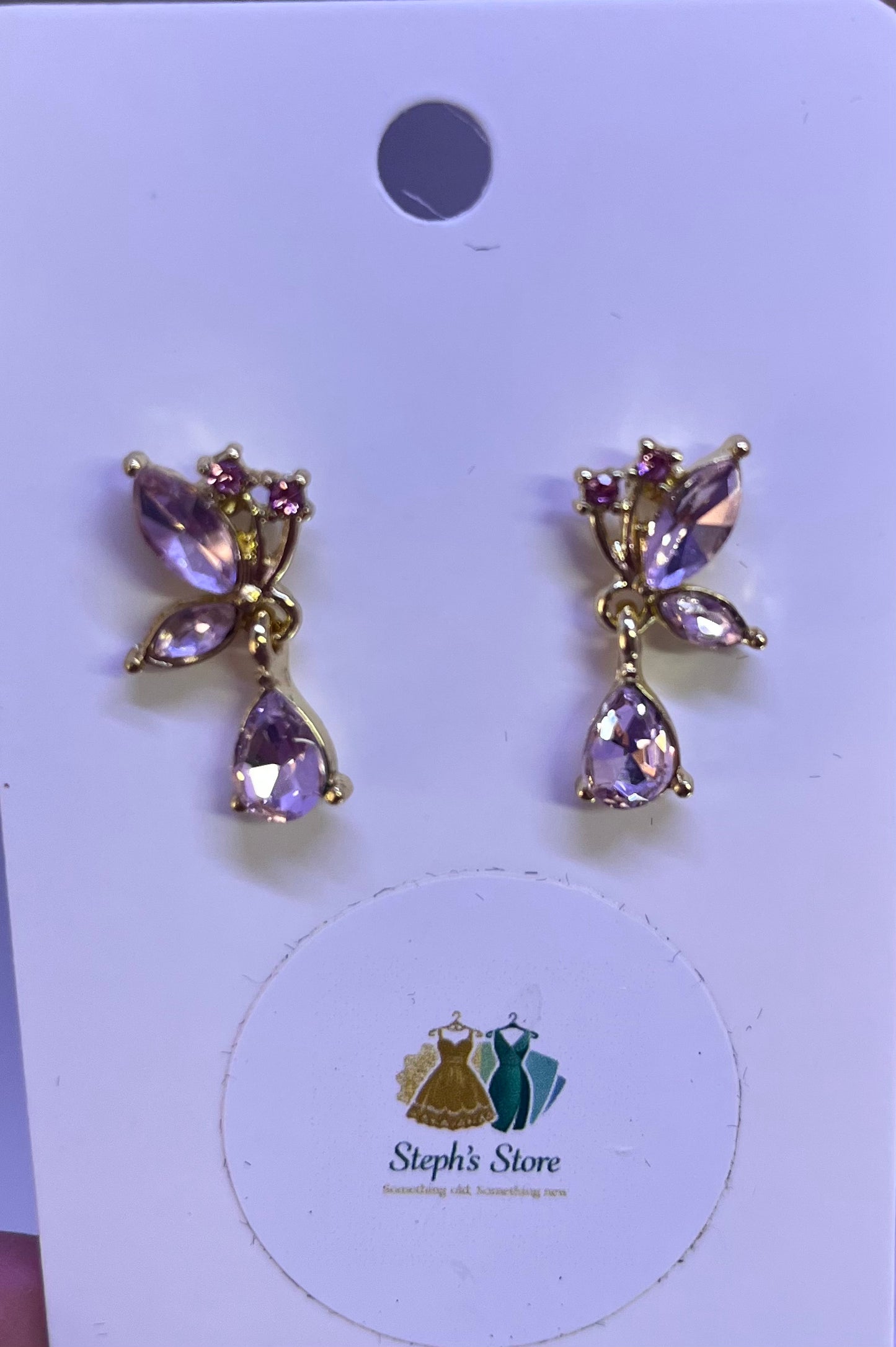 Pink and Gold Earrings