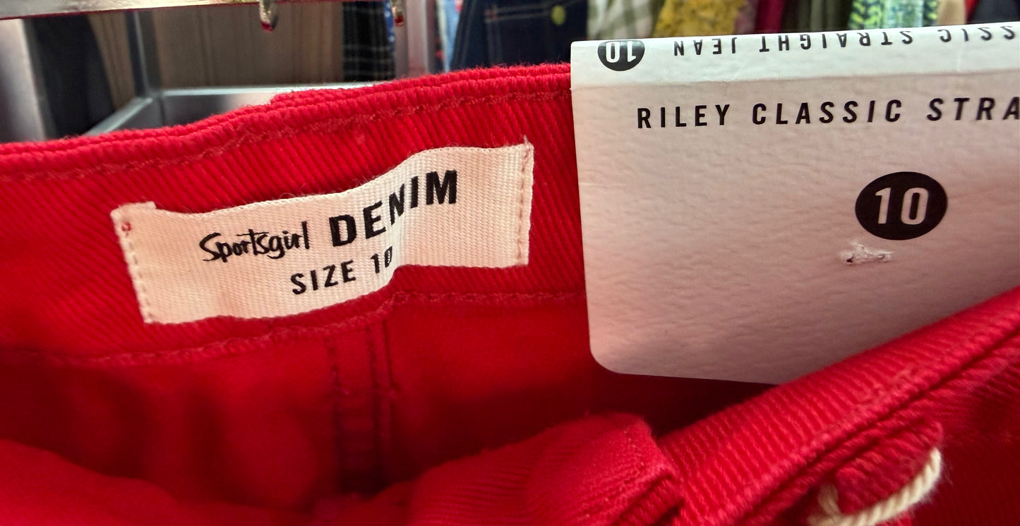 Red Sportsgirl Jeans Size 10