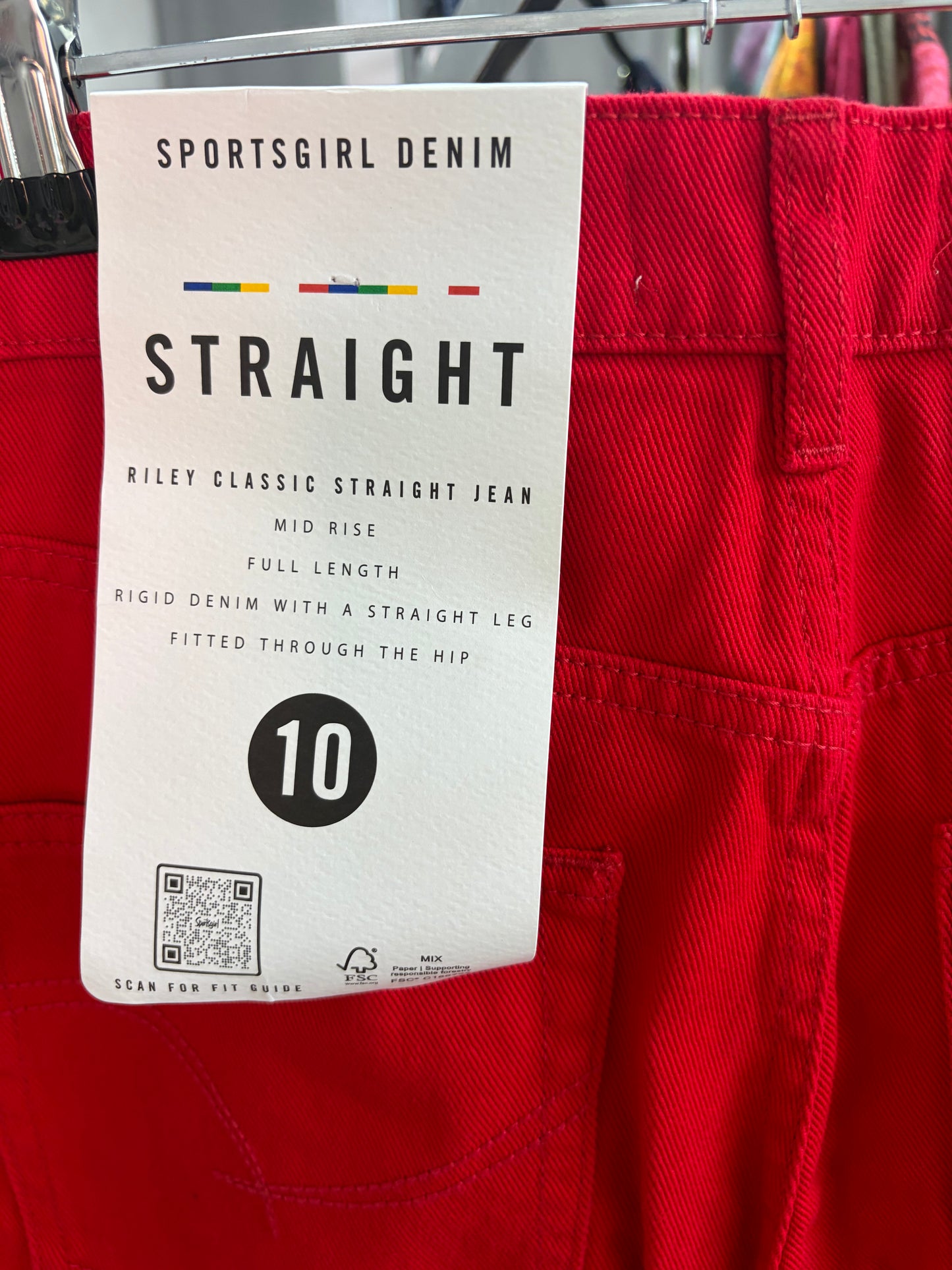 Red Sportsgirl Jeans Size 10
