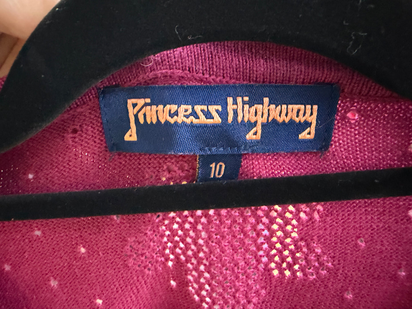 Princess Highway 3/4 Sleeve Purple Cardigan Size 10